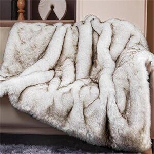 Faux Fur Throw Blanket Super Soft Thick Cozy Heavy Mink Blanket Couch Bed Sofa